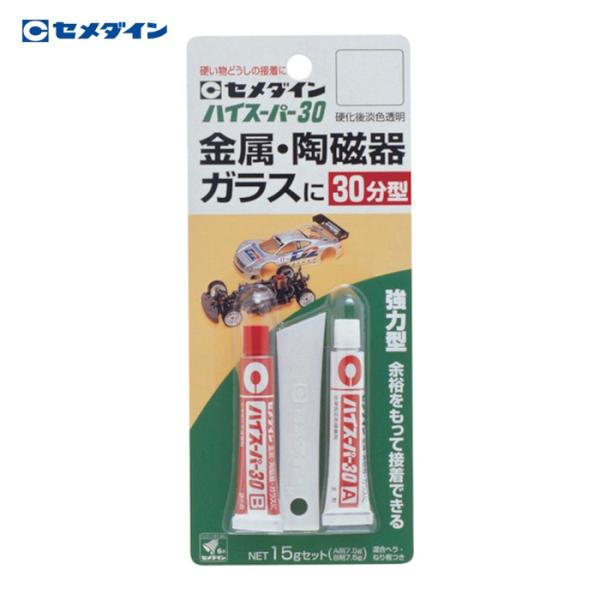 特長●金属、陶磁器などの硬質素材の接着に最適です。●耐熱性、耐水性、耐薬品性に優れます。●混合して30分後から硬化が始まります（23℃）。●主剤を桃色に着色しており、混合が完了すると桃色が消えます。用途●日曜大工に。●プラモデル、金属模型、...