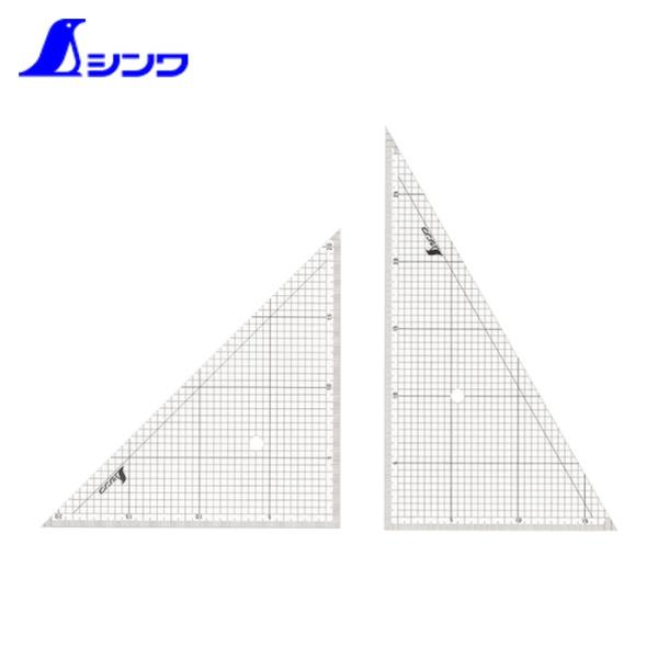 シンワ測定 77062 三角定規30cm方眼目盛付2枚組 (1組)