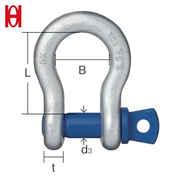 OH シャックル|特長:鍛造品で強度があります。 ベルトスリング・ラウンドスリングなどの連結にご使用いただけます。