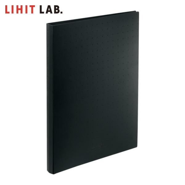LIHIT LAB. 名刺用ファイル A4/名刺帳(ポケット交換タイプ) 収納数500カード 黒 (1冊) A5043-24