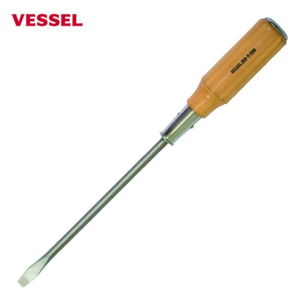 ベッセル VESSEL 350-9-200 木柄貫通ドライバー 350 -9.0×200 (1本)