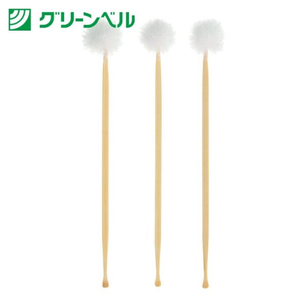 GREENBELL 耳かき|特長:厳選した真竹を使用し、職人が一本一本精密に成型しています。 丹念に手で磨き仕上げているので、気持ちの良い耳あたりです。 柔らかな羽毛の梵天付きです。