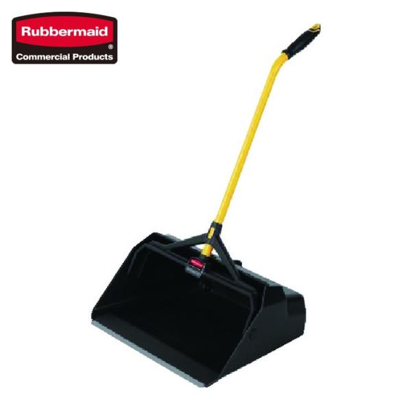 ラバーメイド チリトリ|特長:ハンドル固定用のロック付で自立可能な大型チリトリです。 46cmプッシュセンターブルーム(RM2018727BK、RM2018729BK)と一緒に運用することでゴミ回収を効率的にします。