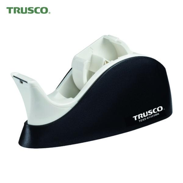 TRUSCO 置き型テープカッター|特長:吸盤で卓上に固定するため、通常品より軽く、工場、オフィスや店舗、家庭に最適です。 ステンレスブレードで良い切れ味です。 テープ幅25mmまで、巻芯径25mmまたは76mmのテープに対応します。