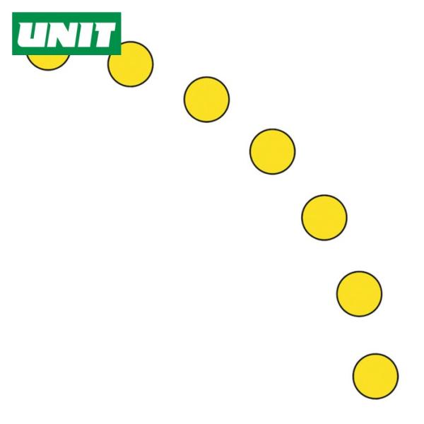 ユニット UNIT ユニピタ ドア開閉表示ステッカー丸型 黄 (1組) 819-75