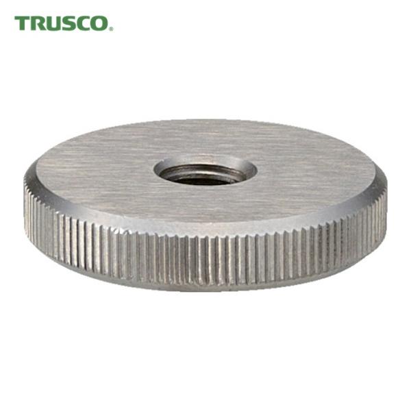 TRUSCO ノブ|特長:フラットタイプのローレットノブです。 ローレット加工によりすべりにくくスピーディに締め付けができます。