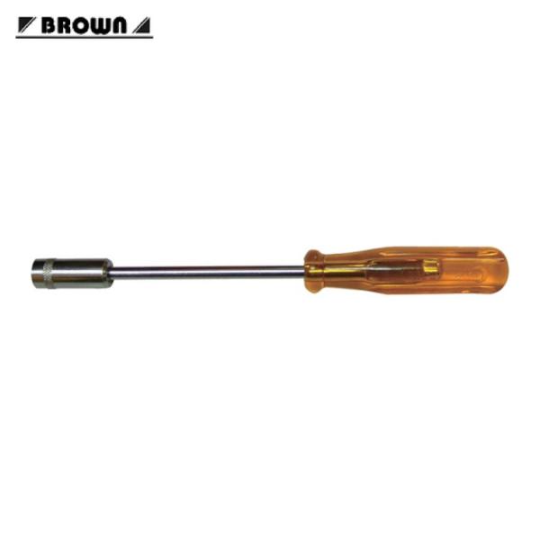 平井工具 BROWN ナットドライバー 対辺10mm 軸長125mm 全長220mm (1本) D-86-10