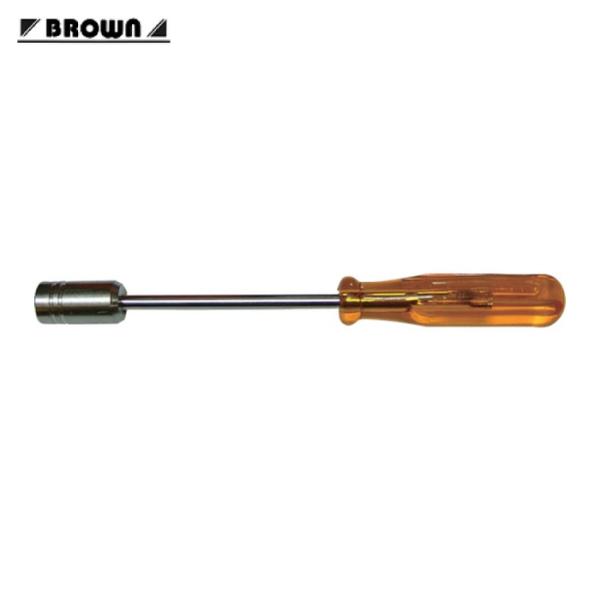 平井工具 BROWN ナットドライバー 対辺13mm 軸長125mm 全長220mm (1本) D-86-13