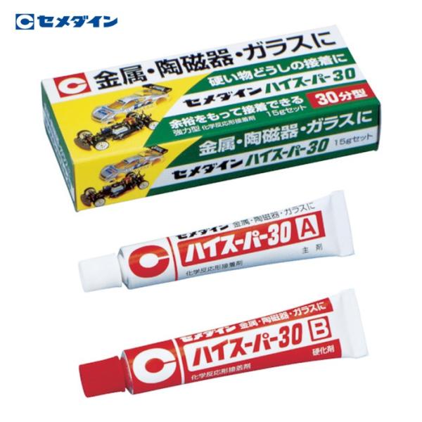 特長●金属、陶磁器などの硬質素材の接着に最適です。●耐熱性、耐水性、耐薬品性に優れます。●混合して30分後から硬化が始まります（23℃）。●主剤を桃色に着色しており、混合が完了すると桃色が消えます。用途●日曜大工に。●プラモデル、金属模型、...