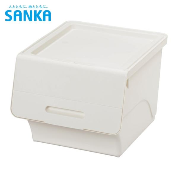 他サイト： SANKA サンカ フラップ 前フタ式収納ケース 衣装ケース フロック 30 NWH/WH (1個) 品番：FR-30NWH/WHの商品画像