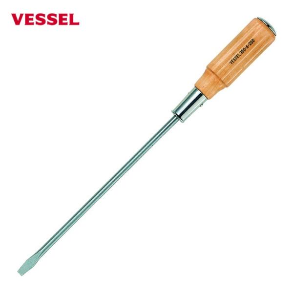 ベッセル VESSEL 350-6-200 木柄貫通ドライバー(長軸タイプ) 350 -6×200 (1本)