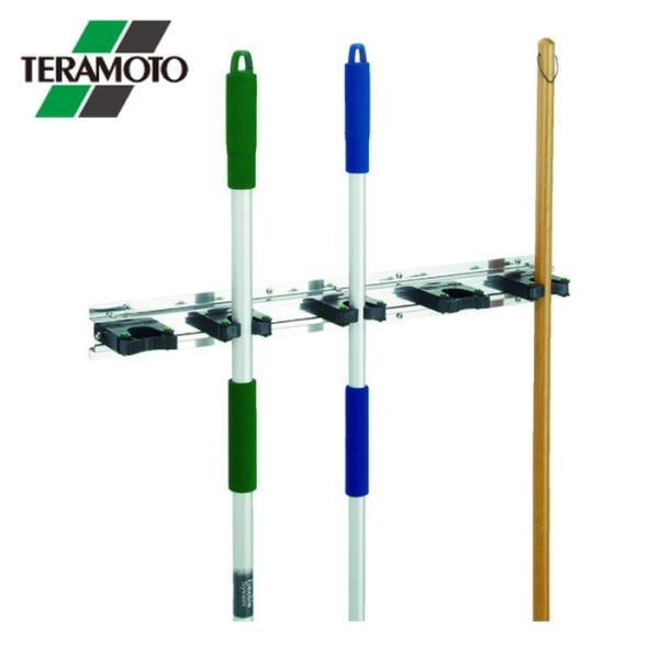 ■テラモト ステンモップハンガーTI壁掛式(5本掛)〔品番:CE4910050〕【4040201:0】[店頭受取不可] テラモト（TERAMOTO） ステンモップハンガーTI壁掛式（5本掛） (1個
