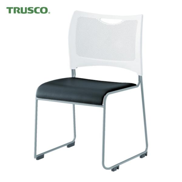 トラスコ TRUSCO ミーティングチェア ブラック (1脚) 品番：TMCBK