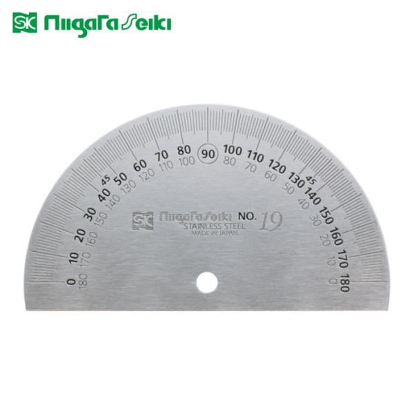 SK 新潟精機 プロトラクター No.192 90mm 半円タイプ ステンレス仕上 (1個) 品番：PRT192-90S
