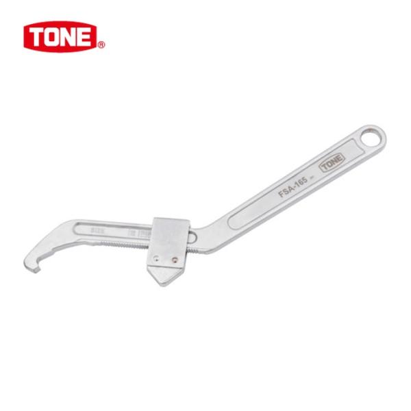 TONE トネ FSA-165 引掛けスパナ フックスパナ(調整式) 適合寸法95~165mm (1丁)