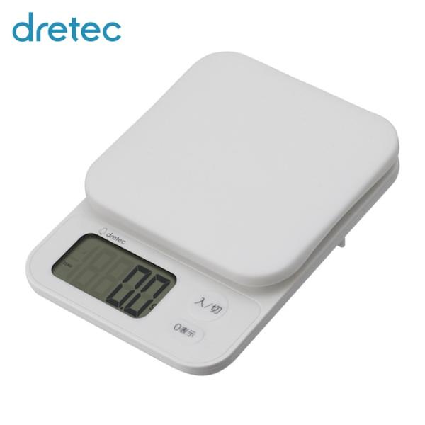 ドリテック dretec デジタルスケール「ブランジェ」2kg ホワイト (1台) KS-729WT