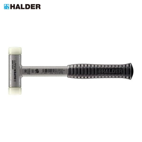 ハルダー HALDER 3377.03 SUPERCRAFTショックレス 無反動ハンマー 強化スチール製ハンドル 径(30)mm ナイロン(白) (1本)