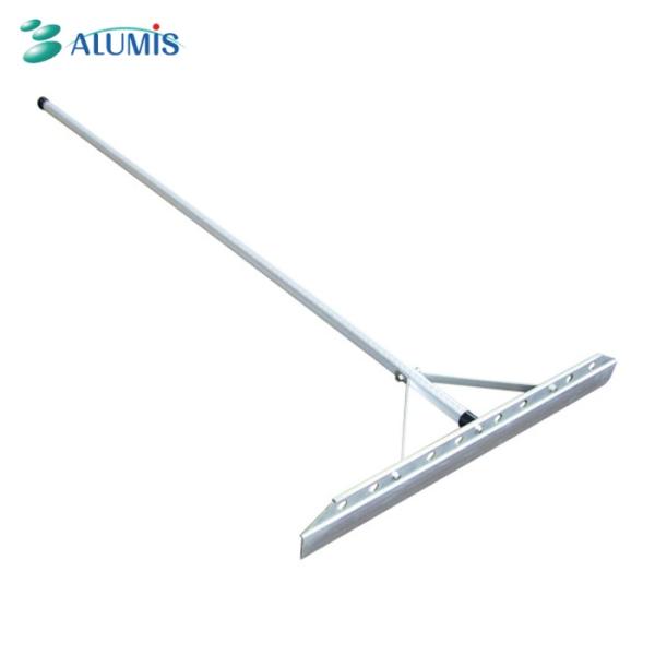 alumis レーキ|特長:アルミ製のためとても軽いです。 滑り止めの溝入パイプ仕様です。