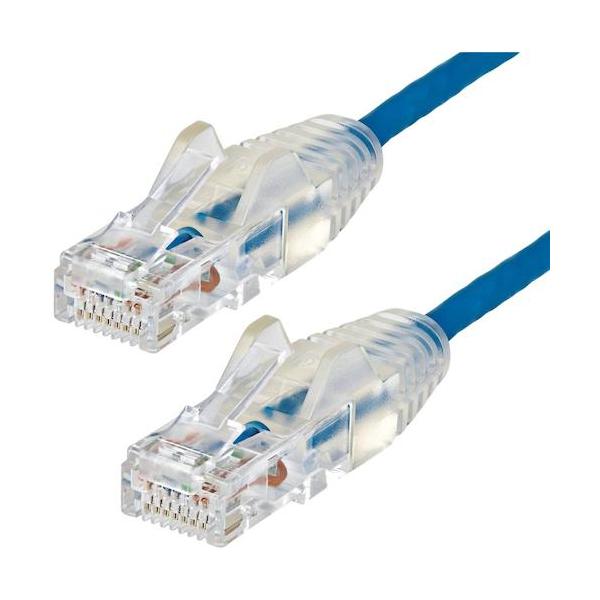 StarTech N6PAT50CMBLS カテゴリ6(CAT6)LANケーブル/50cm/ブルー/極細 ツメ折れ防止 (1袋)