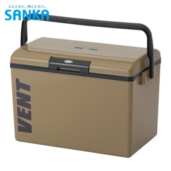 SANKA クーラーボックス|特長:大型キャリングハンドルとなります。 ショルダーベルト付きです。 ワンプッシュ開閉のバックルです。