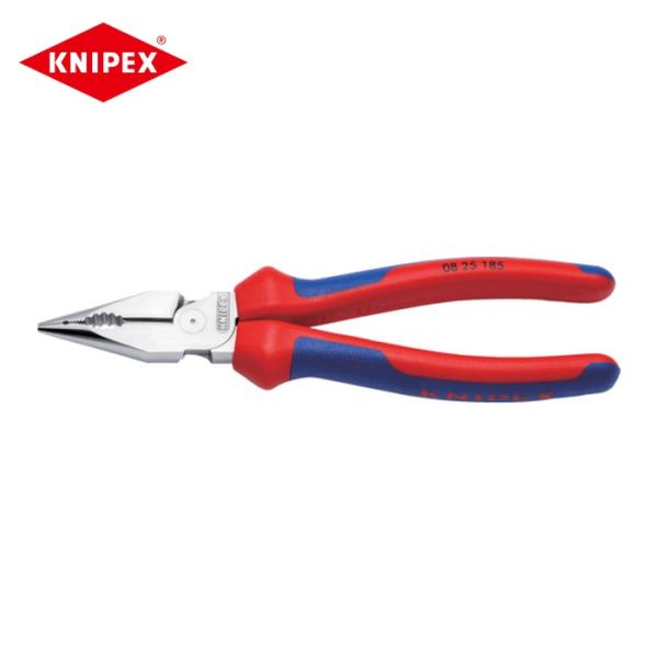 KNIPEX クニペックス 0825-185 ニードルノーズペンチ コンフォートハンドル クロムメッキ仕上げ 185mm (1丁)