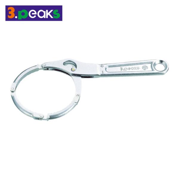 スリーピークス オイルフィルターレンチ|特長:テコと3点締め原理の組合せで、カートリッジ式オイルエレメントの脱着が容易にできます。