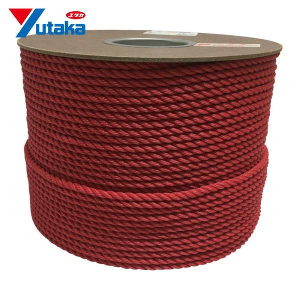 ユタカメイク ポリエチレンロープドラム巻 6mm×200m レッド (1巻) PRE-101