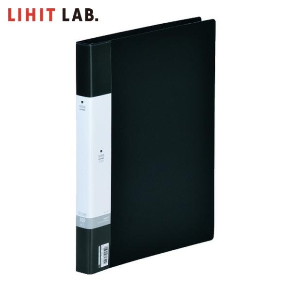 LIHIT LAB. 名刺帳<ポケット交換タイプ 300名> 黒 (1冊) G8801-24