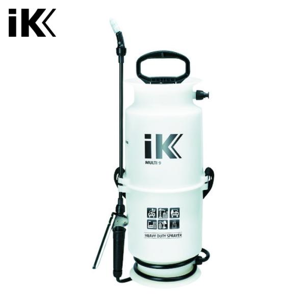 iK 噴霧器(蓄圧式)|特長:耐酸性に特に優れており、溶剤や消毒液に対してもマルチに耐性があるプロ向けのスプレーです。 人間工学に基づいたデザインで扱い易く、屈強なタンクを備えハードな使用に対応します。 タンクの口が広く液体を補充しやすいです。