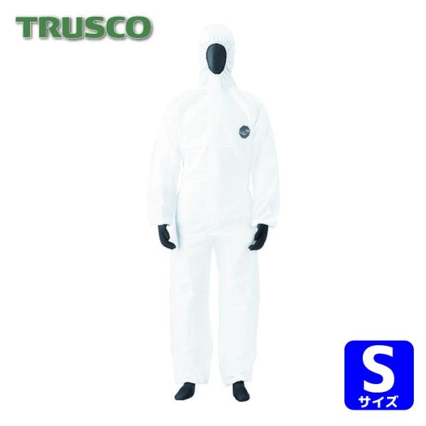 TRUSCO 使い捨て保護服|特長:微細な粉じんや水の浸入に効果的な3層構造のデュポン社製使い捨て保護服です。 軽量、柔軟で通気性があり、快適な着心地です。 引き裂き、摩耗に強く、耐久性があります。