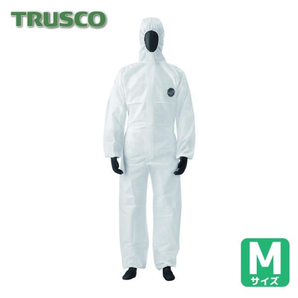 TRUSCO 使い捨て保護服|特長:微細な粉じんや水の浸入に効果的な3層構造のデュポン社製使い捨て保護服です。 軽量、柔軟で通気性があり、快適な着心地です。 引き裂き、摩耗に強く、耐久性があります。
