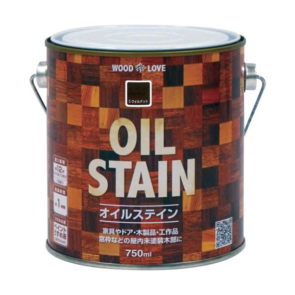 他サイト： ニッぺ 油性オイルステイン 750ml Sウォルナット 300N064-750 (1缶) 品番：4976124517235の商品画像
