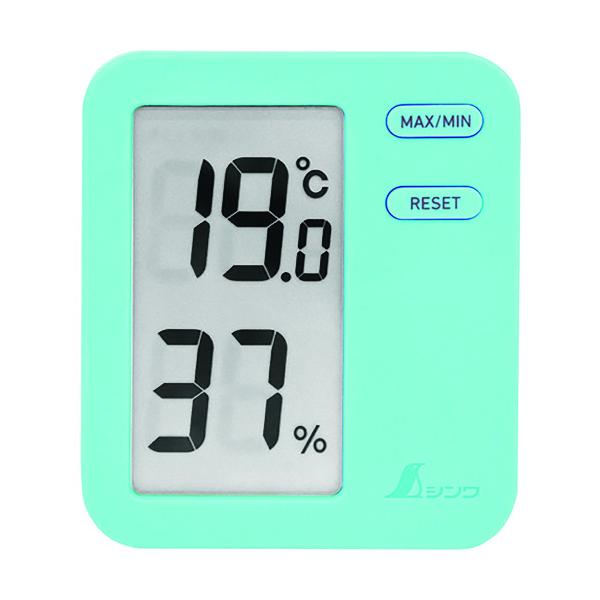 【仕様】●測定温度範囲(℃)：-5〜49●温度最小表示(℃)：0.1●測定湿度範囲(%RH)：30〜95●湿度最小表示(%RH)：1●測定項目：最低温度、湿度●色：ブルー●電源(V)：単4乾電池1本（試験用付属）●幅(mm)：70●奥行(m...