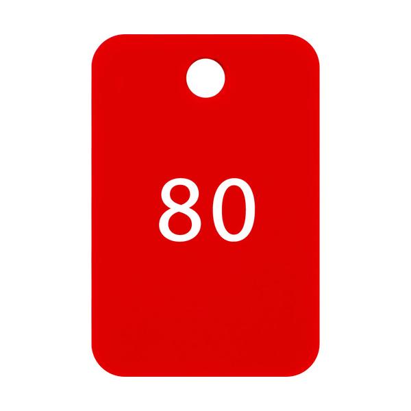 【仕様】●色：赤●内容：76〜100番●縦(mm)：60●横(mm)：40●厚さ(mm)：2.7●穴径(mm)：φ6.5●サイズ(mm)：40×60×2.7●入数：25枚●大●サイズ(mm)：W40XD60XH2.7●GNPエコ商品ねっと掲...