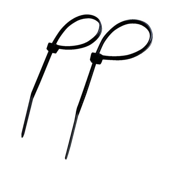 【仕様】●色：黒●幅(mm)：2.5●厚さ(mm)：0.9●最大結束径(mm)：21●引張強度(N)：80●使用温度範囲(℃)：-40〜85●長さ(m)：100●屋外使用可能想定年数(年)：3〜5●適度な柔軟性●UL規格難燃グレード：UL9...