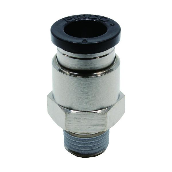 ＰＩＳＣＯ　チューブフィッティング　ストレート　適合外径８ｍｍ　接続口径Ｒ１／８ PC8-01