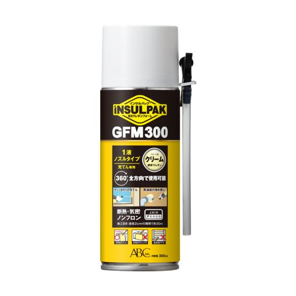 ＡＢＣ　簡易型発泡ウレタンフォーム　１液ノズルタイプ　インサルパックＧＦＭ３００　３００ｍｌ　フォーム色：クリーム GFM300C