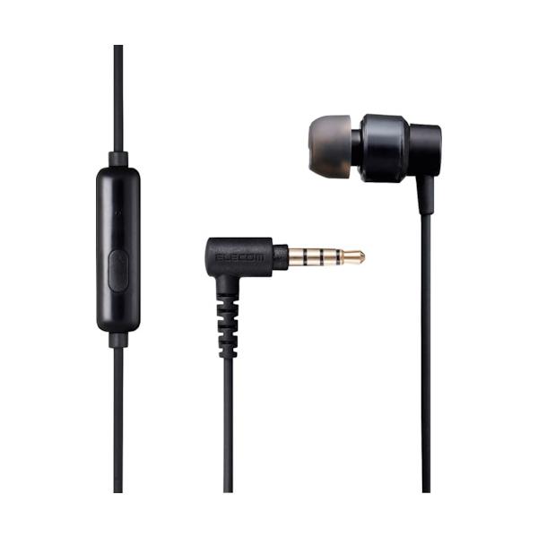 ＥＬＥＣＯＭ　モノラルイヤホン　カナル型　マイク付　Ｆａｓｔ　Ｍｕｓｉｃ　直径９．２ｍｍドライバ　カールケーブル　ブラック EHP-CCS100CMMBK≪在庫限り≫