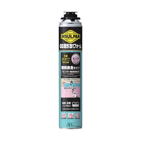 ＡＢＣ　簡易型発泡ウレタンフォーム　１液ガンタイプ　インサルパック　ＧＳ難燃Ｂ１フォーム　７５０ｍｌ　フォーム色：ピンク GSB1-P