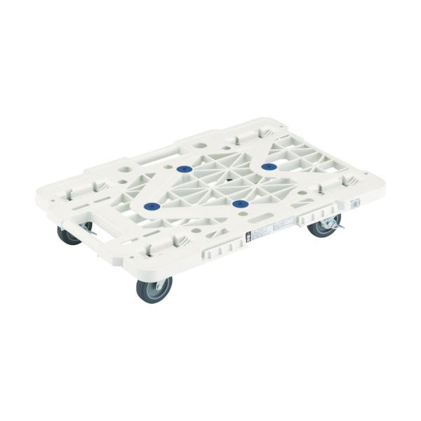 他サイト： TRUSCO(トラスコ)　樹脂製平台車　　ルートバンメッシュタイプ　５１５Ｘ３８５　４輪自在　ストッパー付　白 MPK-500JS-Wの商品画像
