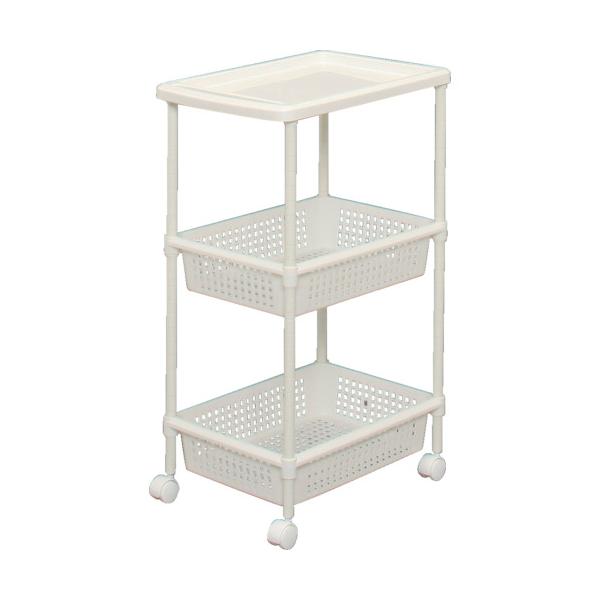 【仕様】●耐荷重(kg/段)：3●段数(段)：2●色：ホワイト●外形寸法(mm)間口：335●外形寸法(mm)奥行：485●外形寸法(mm)高さ：770●間口(mm)：335●バスケット数(個)：2●奥行(mm)：485●高さ(mm)：77...