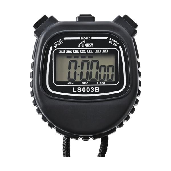 【仕様】●最大計時：23時間59分59秒●最小計時(秒)：1/100●幅(mm)：58●奥行(mm)：18●高さ(mm)：65●電源(V)：1.5●色：ブラック●簡単操作シンプルなストップウォッチ●電源：LR44ボタン電池×１個（付属）【型...