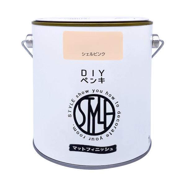 他サイト： ニッぺ　ＤＩＹペンキ　マットフィニッシュ　シェルピンク　１ｋｇ 4976124887451の商品画像