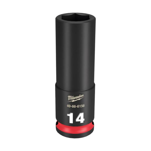 【値下げ】milwaukee　ＳＨＯＣＫＷＡＶＥ　ＩＭＰＡＣＴ　ＤＵＴＹ　ディープインパクトソケット　３／８インチ（９．５ｍｍ）角　１４ｍｍ 49-66-6156