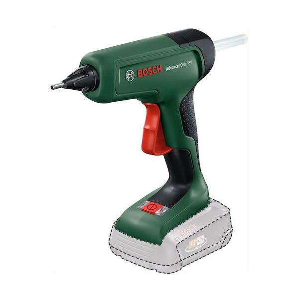 【仕様】●設定温度(℃)：130200●適合ホットメルト：11mmφ●長さ(mm)：194●幅(mm)：184●高さ(mm)：56●定格電圧：DC18V（ボッシュDIY用充電式専用バッテリー）●接着剤吐出量：20g/分●吐出時温度：130℃...