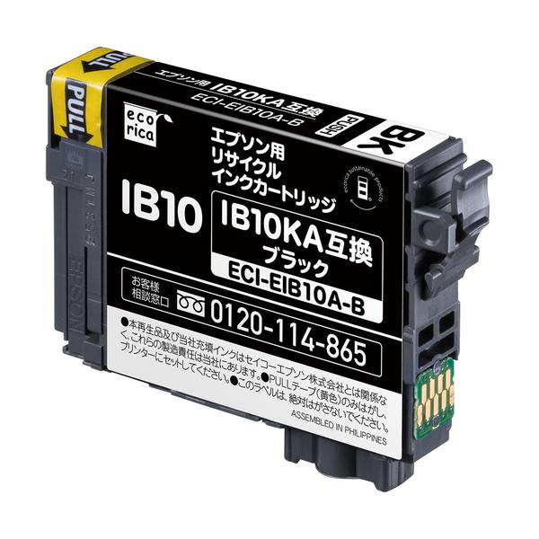 ｅｃｏｒｉｃａ　ＩＢ１０ＫＡ互換リサイクルインクカートリッジ　ブラック ECI-EIB10A-B