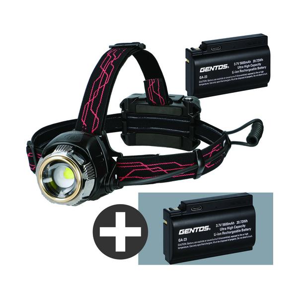 【仕様】●明るさ(lm)：1500●幅(mm)：65.0●奥行(mm)：62.0●高さ(mm)：60.5●使用電池：GA-23  3.7V5,600mAh●最大点灯時間(h)：8.5●充電時間(時間)：5●保護等級：IP66●色：黒●付属充...