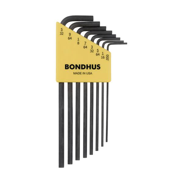 ＢＯＮＤＨＵＳ　六角Ｌ−レンチ　ロング　インチ　セット８本組（０．０５０−５／３２）　Ｎｏ．１２１３２ HLX8