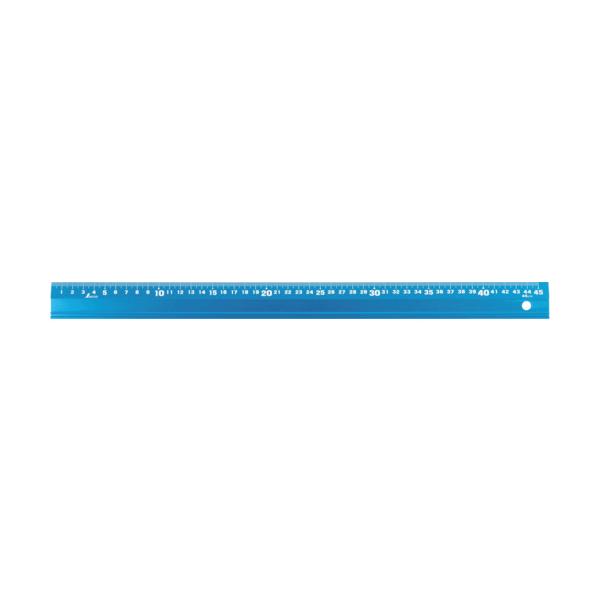 他サイト： シンワ　アルミ直尺　アル助４５ｃｍ　シャイニングブルー 65423の商品画像