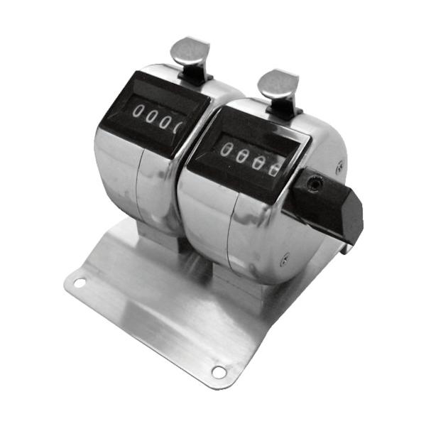 【仕様】●計数範囲：2連式各9999●縦(mm)：67●横(mm)：62.5●厚さ(mm)：70●取付穴径：3.5mm×4ヵ所●桁数：4桁●4桁、手押しによりカウント●右側のリセットノブ1回転により全連式一括リセット【型番】H-102M-2...